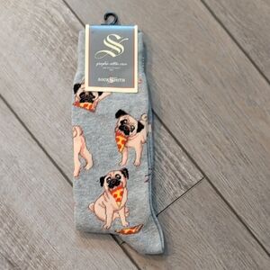 Novelty Socks Pugs And Pizza